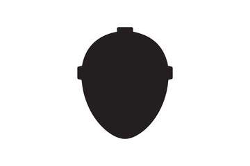 simple Hockey player safety mask silhouette icon vector isolated in white background