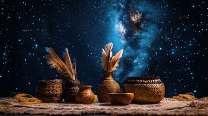 Matariki Day, traditional elements for Matariki Day, with a mystical and cultural feel