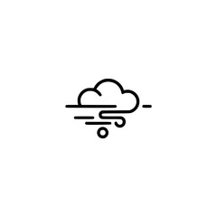 Minimalist Weather Icon: Windy and Rainy Cloud Illustration