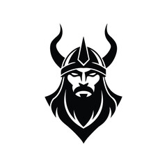 Viking Head Logo Design Icon Symbol Vector Template.