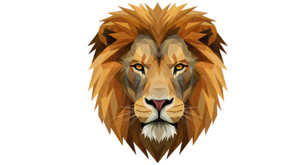Isolated Lion Polygonal Portrait