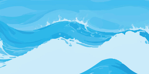 Soft Watercolor Wash in Blue and Green Tones with Abstract Wave Motions, Perfect for Use as a Background in Banners, Invitations, and Coastal-Inspired Digital Designs”