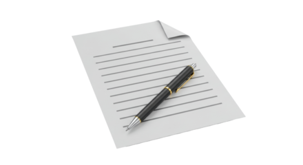 Isolated Document with pen