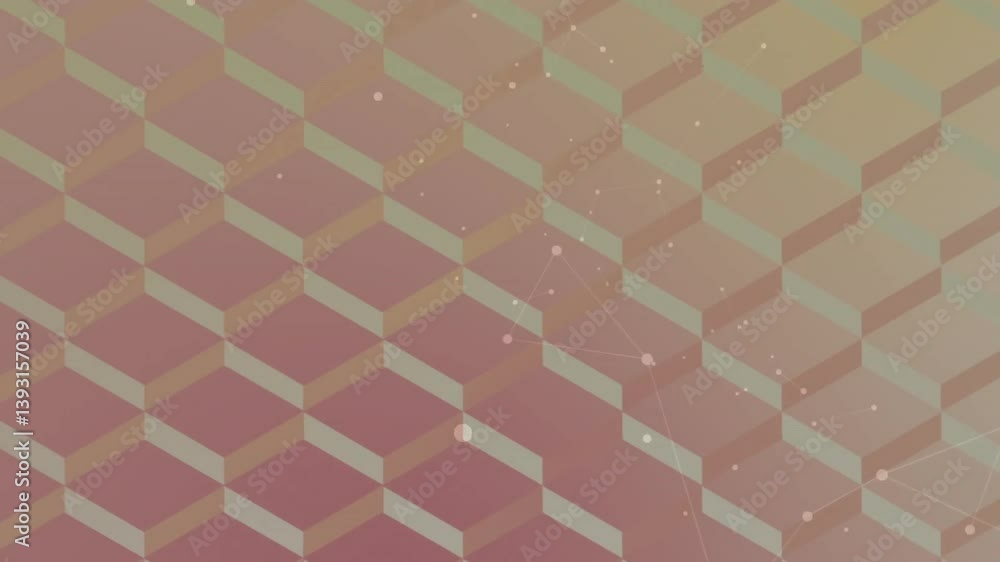 Poster animation of interconnected dots and lines forming abstract geometric network design
