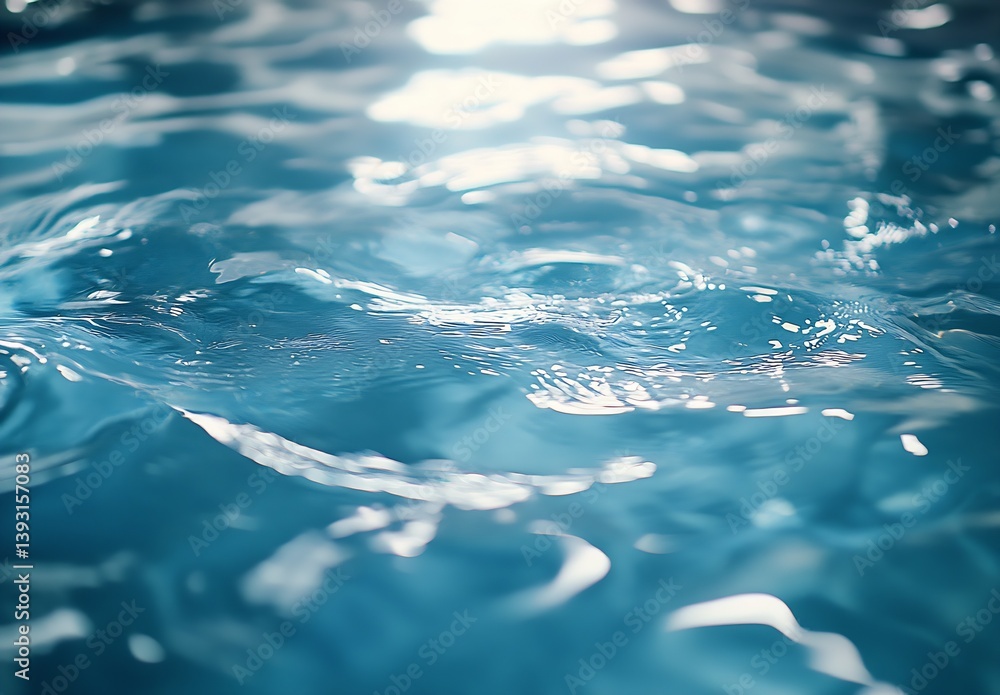 Poster captivating close up of rippling water surface reflecting sunlight for tranquil aesthetics : generat