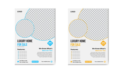 Modern creative flyer design for advertising company. unique and formal a4 flyer design. real state modern and simple flyer design. Professional a4 real estate home sale flyer template design.