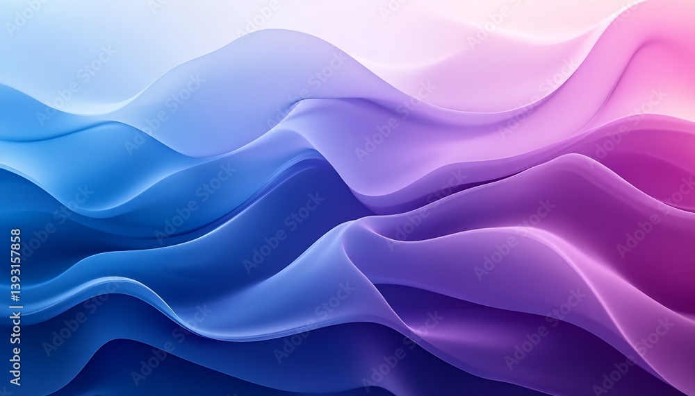 Aufkleber gentle waves of pastel pink and blue creating a serene abstract background : generative ai