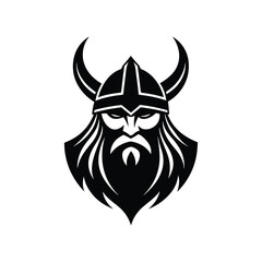 Viking Head Logo Design Icon Symbol Vector Template.