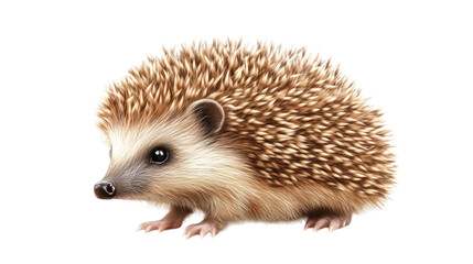 Obraz premium Realistic hedgehog isolated on white background