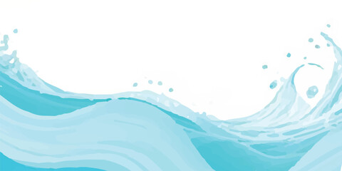 A Soft Watercolor Wash in Abstract Blue and Green Tones, Designed with Flowing Wave Textures on Textured Paper for Elegant Banner Graphics and Coastal-Themed Backgrounds”