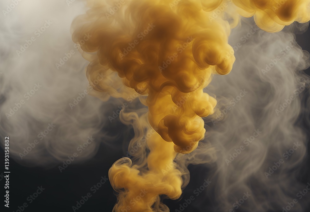 Poster yellow black background smoke explosion explode texture mystery abstract vapour explosive light part