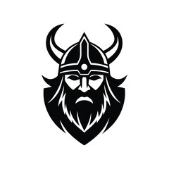 Viking Head Logo Design Icon Symbol Vector Template.