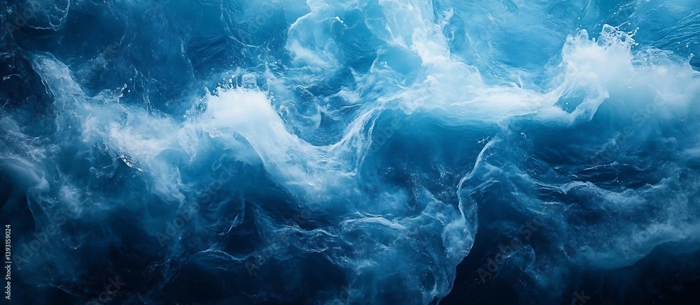 Poster abstract deep blue ocean water texture natural water flow waves and ripples dynamic seascape artisti