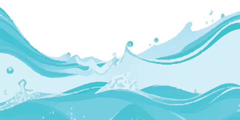 A Serene Watercolor Background Featuring Abstract Blue and Green Wave Motions on Textured Paper, Ideal for Use in Web Banners, Elegant Coastal Designs, and Water-Inspired Templates”