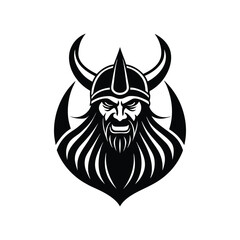 Viking Head Logo Design Icon Symbol Vector Template.