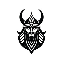 Viking Head Logo Design Icon Symbol Vector Template.
