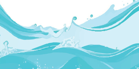 A Serene Watercolor Background Featuring Abstract Blue and Green Wave Motions on Textured Paper, Ideal for Use in Web Banners, Elegant Coastal Designs, and Water-Inspired Templates”