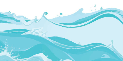 A Soft and Subtle Blue-Green Abstract Watercolor Background with Ocean Wave Textures, Perfect for Use in Creative Graphic Resources, Modern Banner Designs, and Water-Inspired Branding Projects