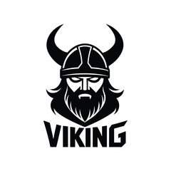 Viking Head Logo Design Icon Symbol Vector Template.