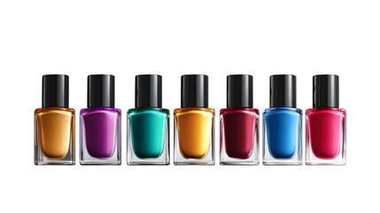 Obraz premium Set collection of realistic colourful nail polish bottles isolated on white background