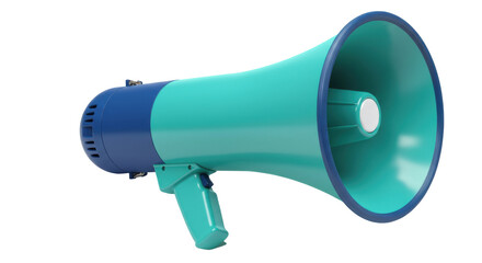 Isolated Turquoise and Blue Megaphone