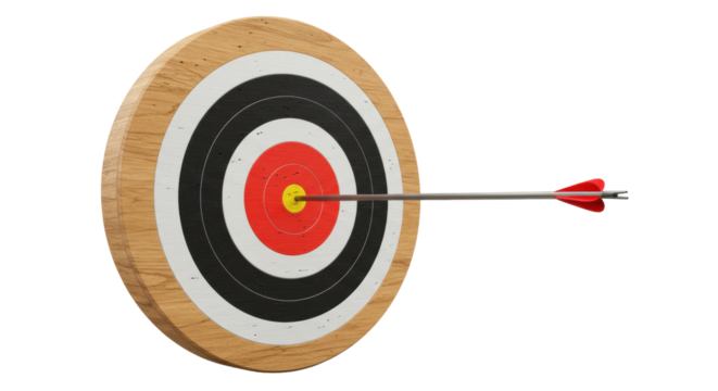 Isolated Bullseye Arrow Target
