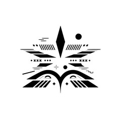 Abstract Geometric Design: Black & White Symmetry, Modern Aesthetic