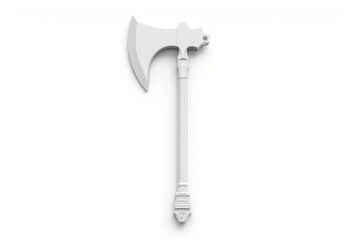 White Axe Tool on Plain Background  