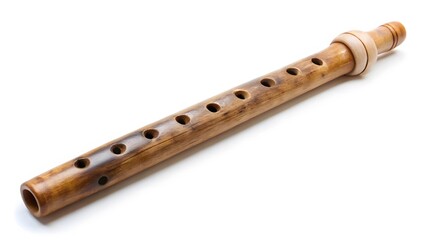 Naklejka premium Wooden Flute Musical Instrument