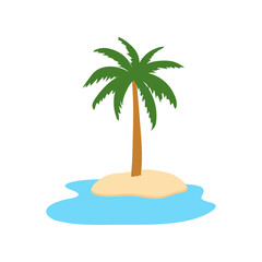 Tropical island with palm trees. Summer vacation in tropics. Cartoon vector illustration © 66soloria_