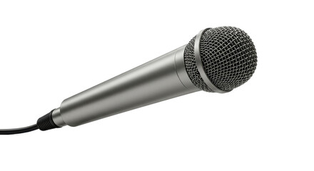 Isolated Silver Microphone