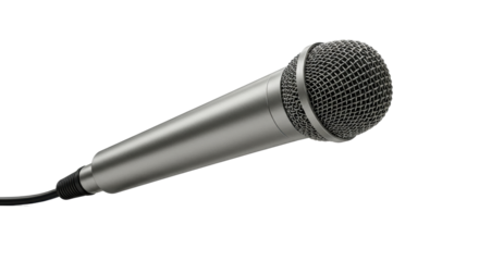 Isolated Silver Microphone