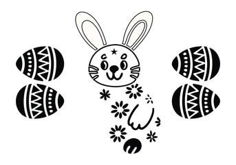 easter rabbit and egg . coloring pages for kids .
