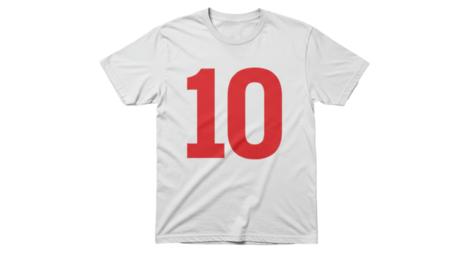 Isolated t-shirt with number 10