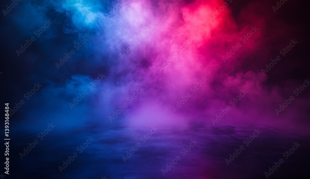 Poster vibrant smoke background with blue and pink hues creating a dramatic visual atmosphere for design pr