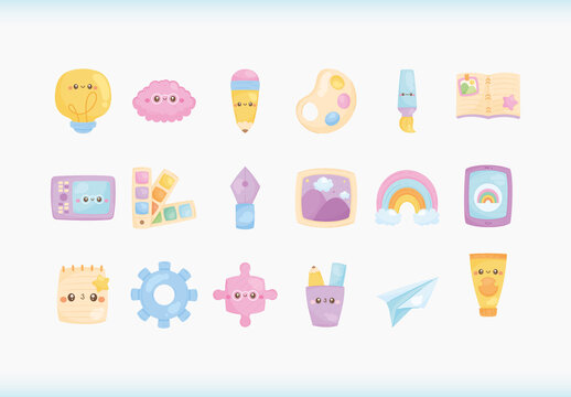 Colorful Educational Creative Stationery Design Set