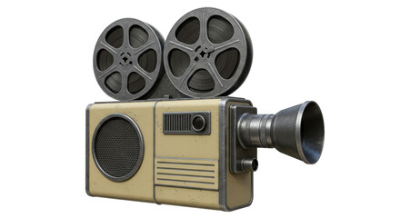 Isolated Retro Movie Camera