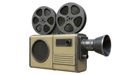 Isolated Retro Movie Camera