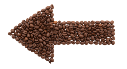 Isolated Arrow Made of Coffee Beans