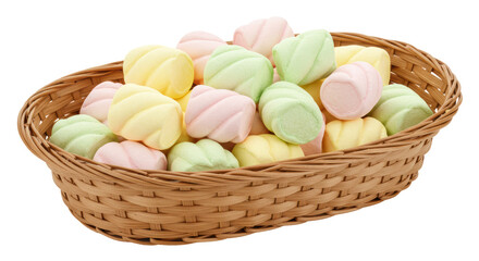 Isolated Marshmallows in Basket