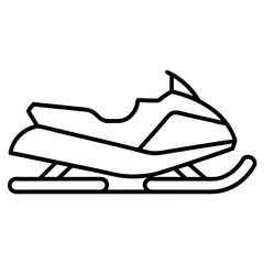 Snowmobile Line Art Icon Modern & Minimalist for Winter Sports Branding