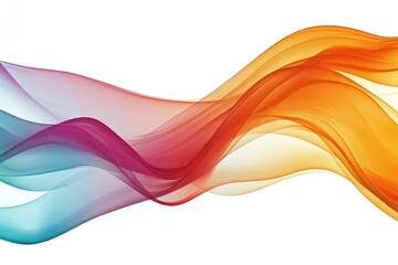 Fototapeta premium Abstract flowing gradient wave of orange red purple and blue colors on a white background design element