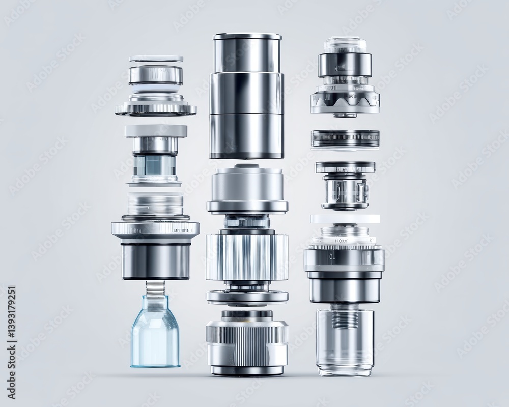 Poster a high-resolution image of a microscope's optical components and advanced technology - discovery too