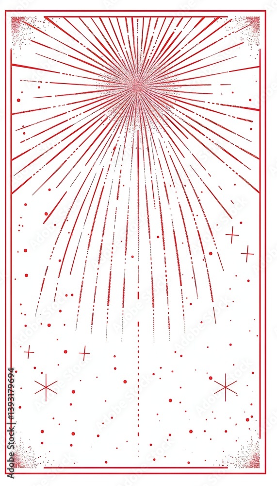 Aufkleber minimalist circus frame with red accents for design and print projects