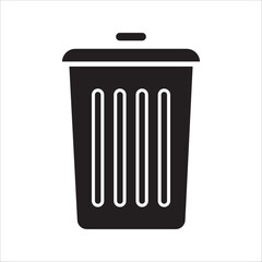 Trash bin icon. Trash can, bin icons, rubbish bin sign, trash bin open symbols set. Editable stroke. Line and flat styles. Vector illustration on white background