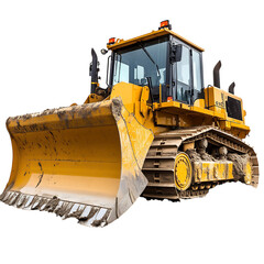 Heavy Duty Bulldozer Clearing Land Isolated on Transparent Background