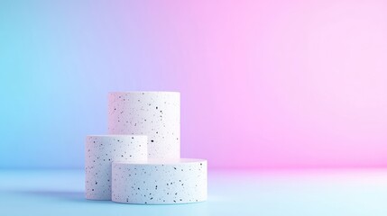 Modern, minimalist,  pastel podiums