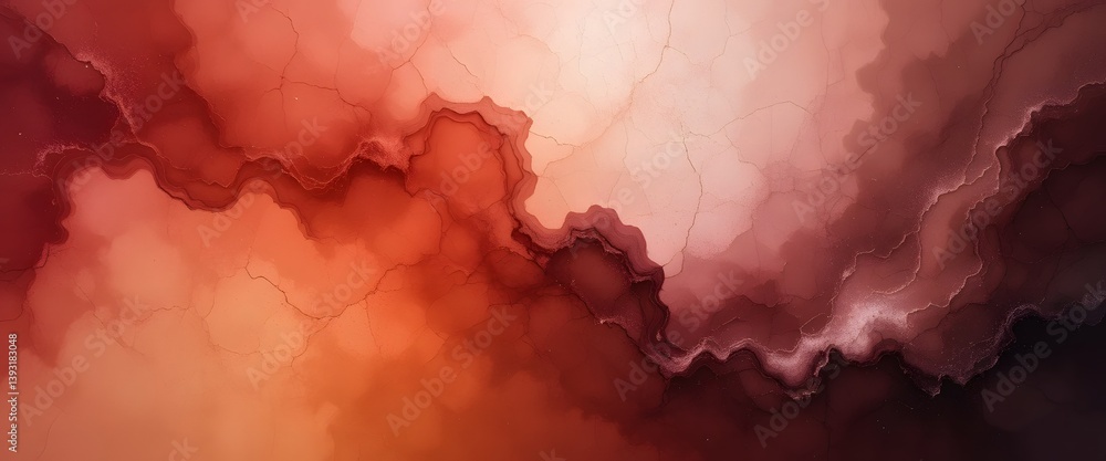 Poster Abstract Warmth, Gradient Texture. Fluid Motion Visual. Atmospheric Depth Suggesting Organic Shapes. Softness And Intrigue Inviting Contemplation. Grainy Background Creates A Calming Effect.