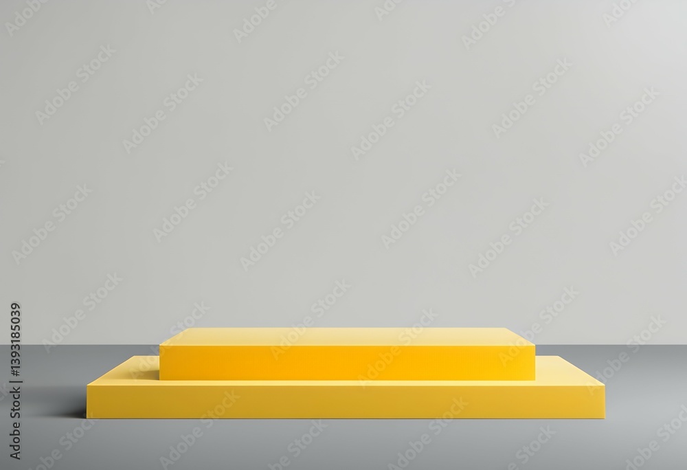 Poster abstract display minimal yellow sale geometric pedestal empty studio 3d blank space presentation sta