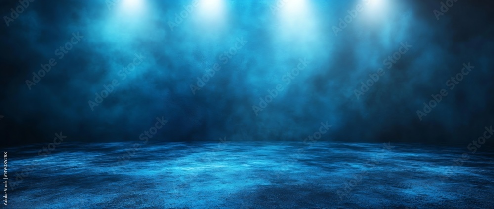Fototapete Dark Blue Spotlight Background with Abstract Texture and Stage Floor Great for Product Showcase or Presentation : Generative AI